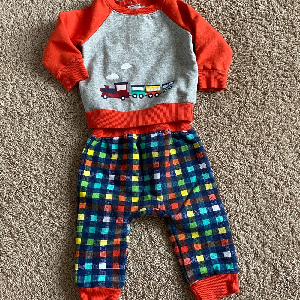 Baby boy train outfit